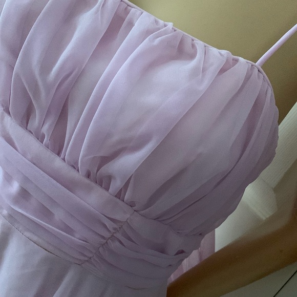 Vtg 60's 70's lilac chiffon full circle ball gown PROM maxi dress S - Picture 5 of 16